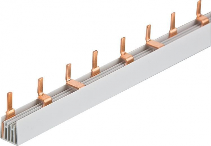 Pieptene busbar tip pin 3 poli (14x3 module) 80A 1000mm 16mm² pentru conexiuni electrice in sigurante [1]