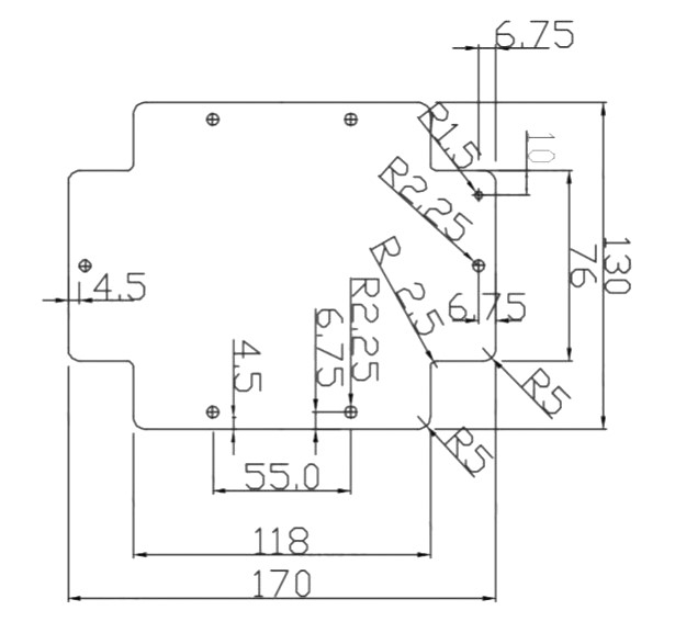 Placa de montaj metalica pentru doze 190x140mm contrapanou [3]