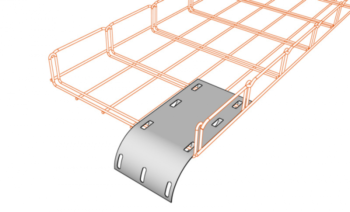Placa metalica 180x90mm indoita pentru coborare cabluri din canalul metalic [3]