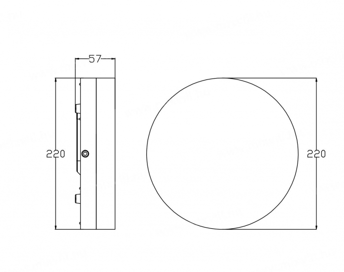 Plafoniera led 12W rotunda 220x57mm CCT lumina ajustabila calda (3000K 1040lm) naturala(4000K 1200lm) sau rece (6500K 1110lm) IP65 rezistenta la socuri IK10 100lm/W [3]