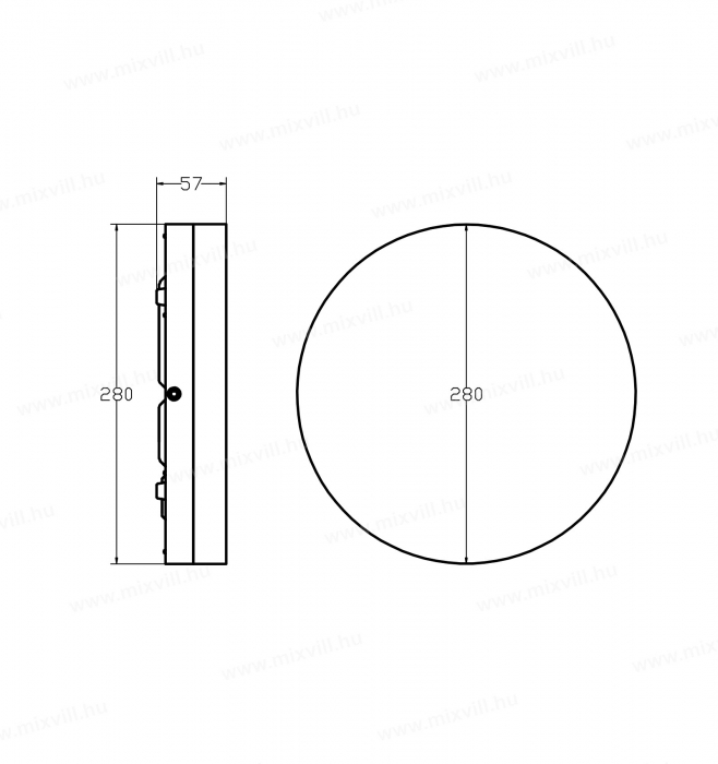 Plafoniera led 24W rotunda 280x57mm CCT lumina ajustabila calda (3000K 2070lm) naturala(4000K 2400lm) sau rece (2200lm) IP65 rezistenta la socuri IK10 100lm/W [4]