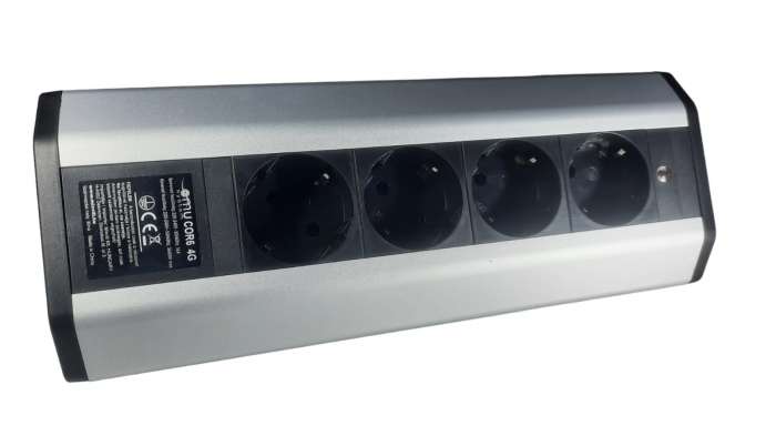 Prelungitor grup 4 prize schuko pentru colt montaj pe blat sau birou 16A 3680W 230V cablu 1.8 metri 3G1.5 si led indicator de prezenta tensiune [10]