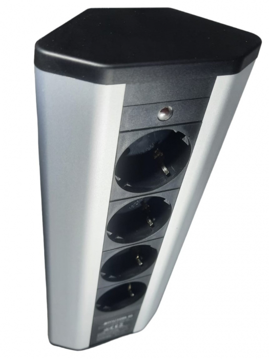 Prelungitor grup 4 prize schuko pentru colt montaj pe blat sau birou 16A 3680W 230V cablu 1.8 metri 3G1.5 si led indicator de prezenta tensiune [13]