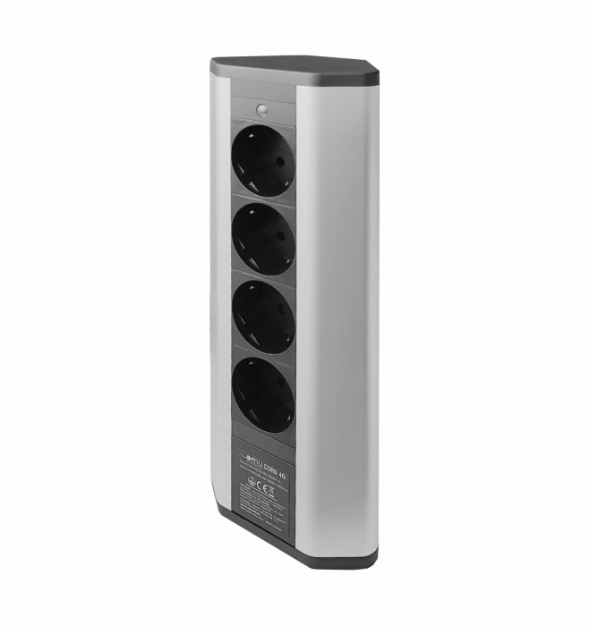 Prelungitor grup 4 prize schuko pentru colt montaj pe blat sau birou 16A 3680W 230V cablu 1.8 metri 3G1.5 si led indicator de prezenta tensiune [1]