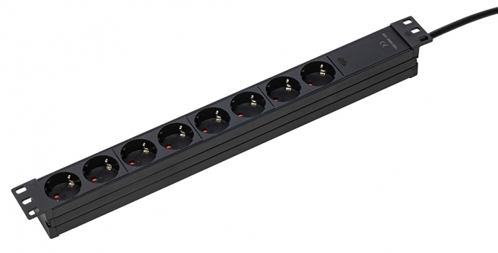 Prelungitor rack PDU 19" 8 prize schuko 45 grade 3 metri H05VV-F 3G1.5 230V 3500W IP20 [2]
