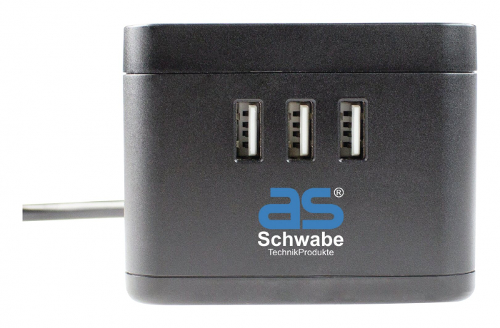 Prelungitor statie de incarcare 1.5m cablu H05VV-F 3G1.5 cu 2 prize schuko 16A 3 porturi USB 3V 2.4A si incarcare wireless 5W prin inductie maxim 3500W IP20 [2]