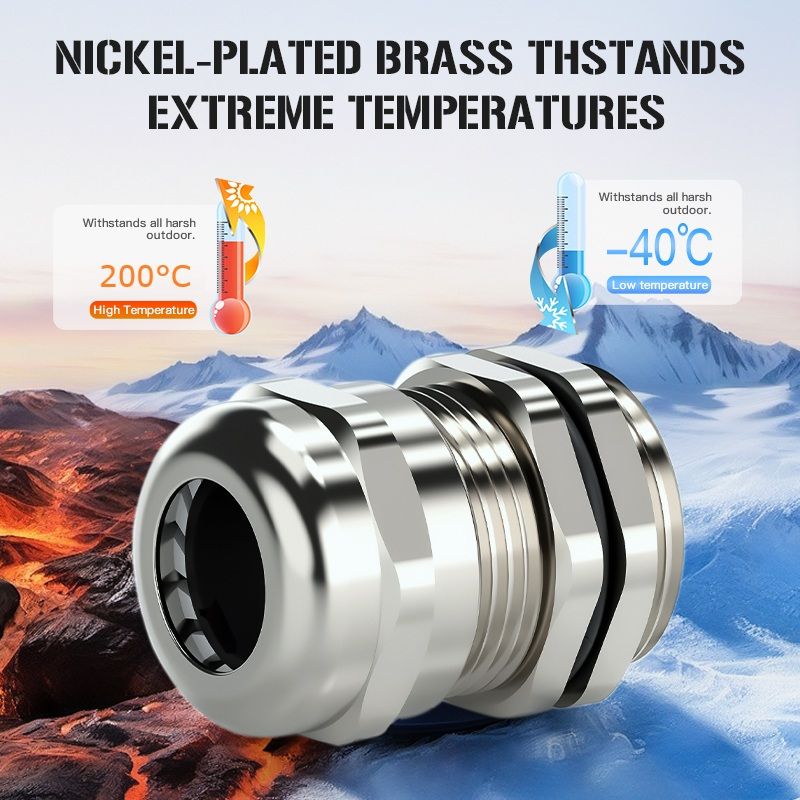 Presetupa metalica PG42 din alama nichelata diametru 32 - 38 mm IP68 [10]