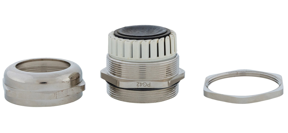 Presetupa metalica PG42 din alama nichelata diametru 32 - 38 mm IP68 [5]