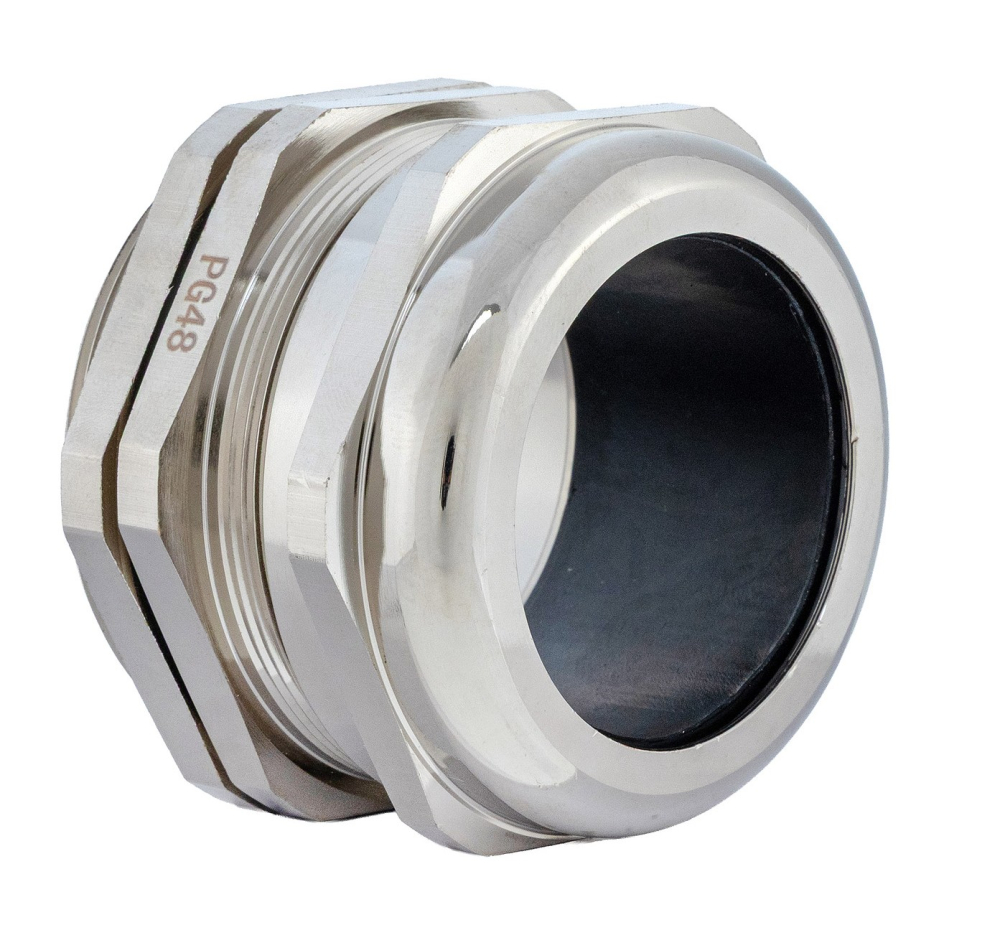 Presetupa metalica PG48 din alama nichelata pentru cablu cu diametru 37 - 44 mm IP68 [4]