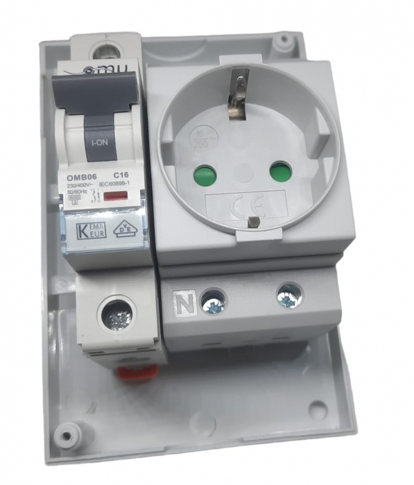 Priza aplicata schuko cu protectie copii si siguranta 1P C 16A 130x87mm IP20 230V AC 50/60Hz [3]
