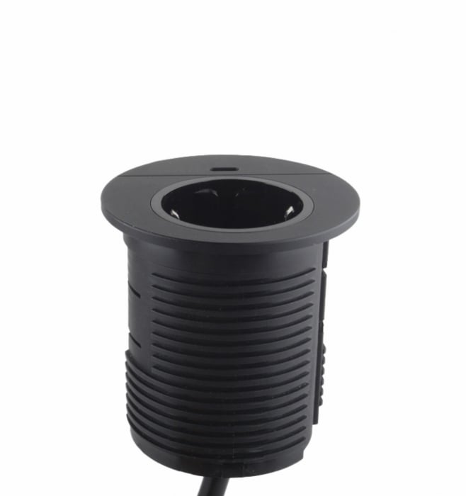 Priză incastrabilă, sistem conector rotund încorporat pentru birou cu încărcător USB-C 250VAC 16A cablu 1,8m [2]