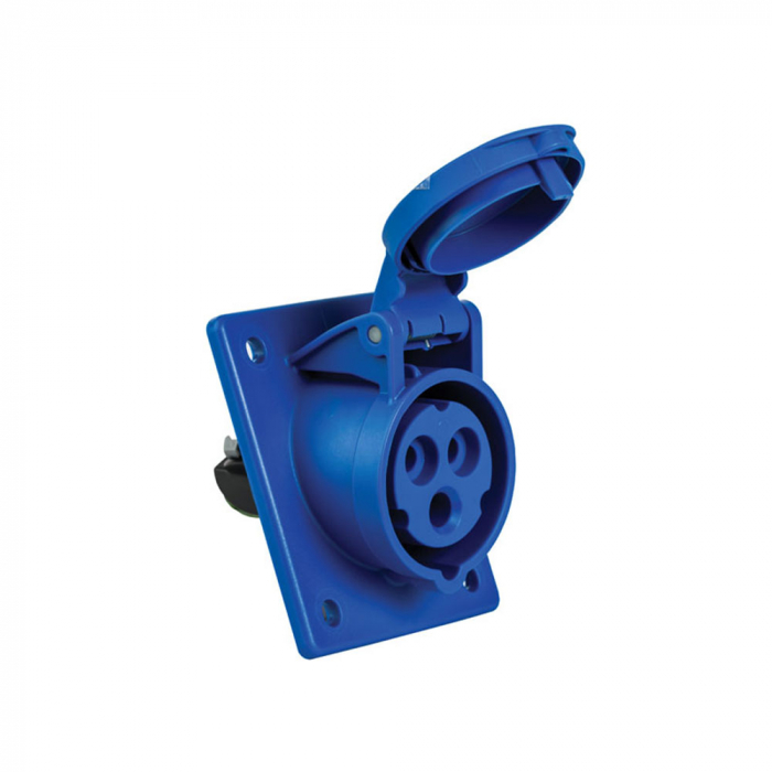 Priza industriala monofazica incastrabila 3 poli 16A 6h 220-250V 50-60Hz IP44 [1]