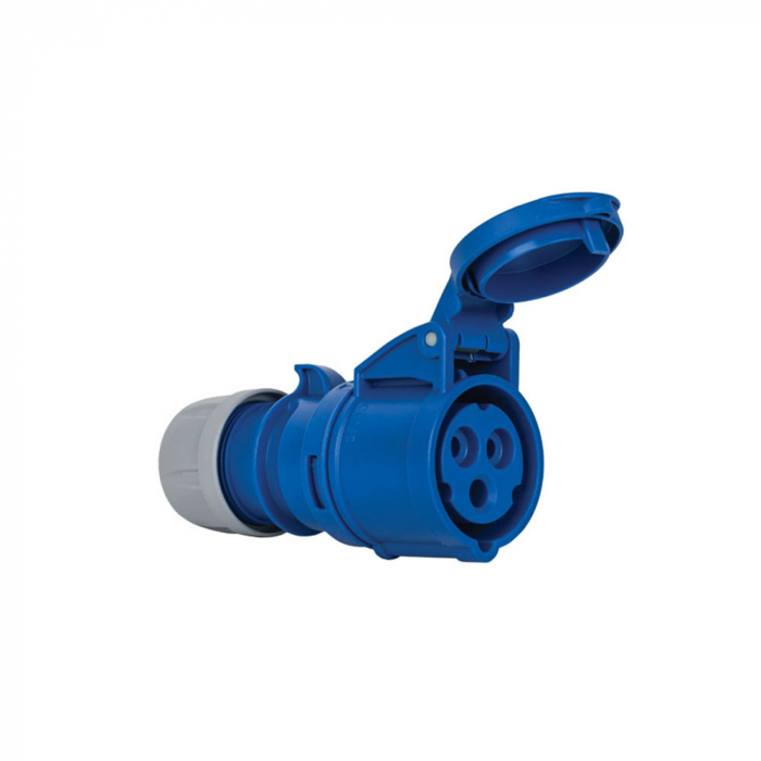 Priza industriala monofazica mobila pe cablu 3 poli 2P+E 16A 6h IP44 [1]