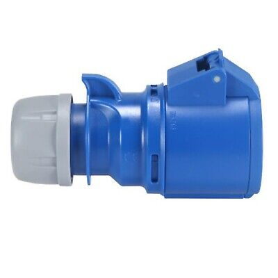 Priza industriala monofazica mobila pe cablu 3 poli 2P+E 32A 6h 230 V (50+60 Hz) albastra IP44 [5]