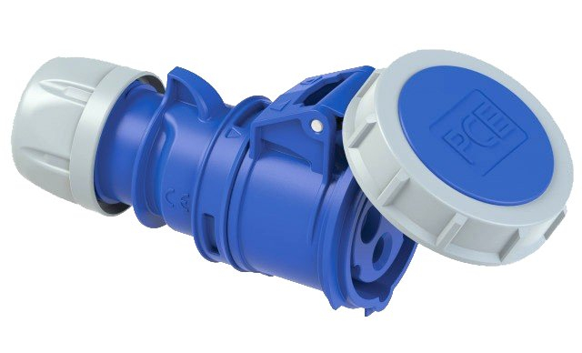 Priza industriala monofazica mobila pe cablu 3 poli 2P+E 32A 6h 230 V (50+60 Hz) albastra IP67 [4]