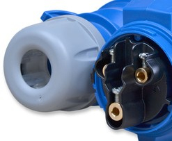 Priza industriala monofazica mobila pe cablu 3 poli 2P+E 32A 6h 230 V (50+60 Hz) albastra IP67 [3]