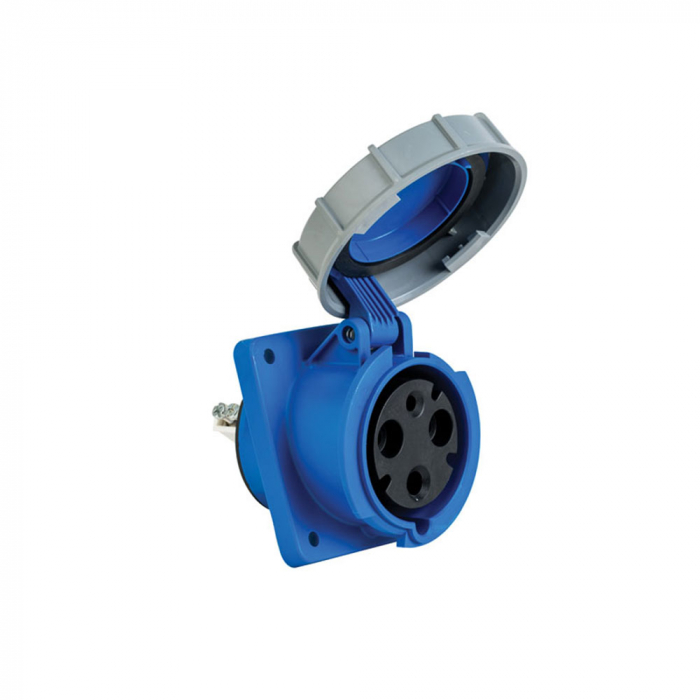 Priza monofazica 63A incastrabila pentru tablouri 3 poli 1P+N+E 6h CEE 230V IP67 [2]