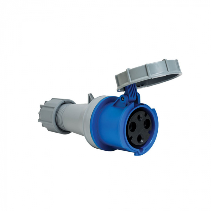 Priza monofazica mobila pe cablu 3 poli 63A 1P+N+E 6h CEE 230V IP67 [1]