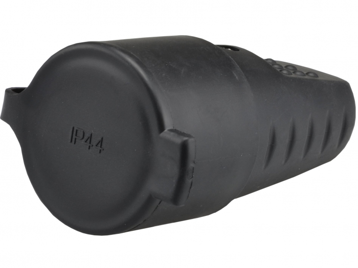 Priza neagra cupla cauciucata schuko 16A 250V cu capac IP44 [2]