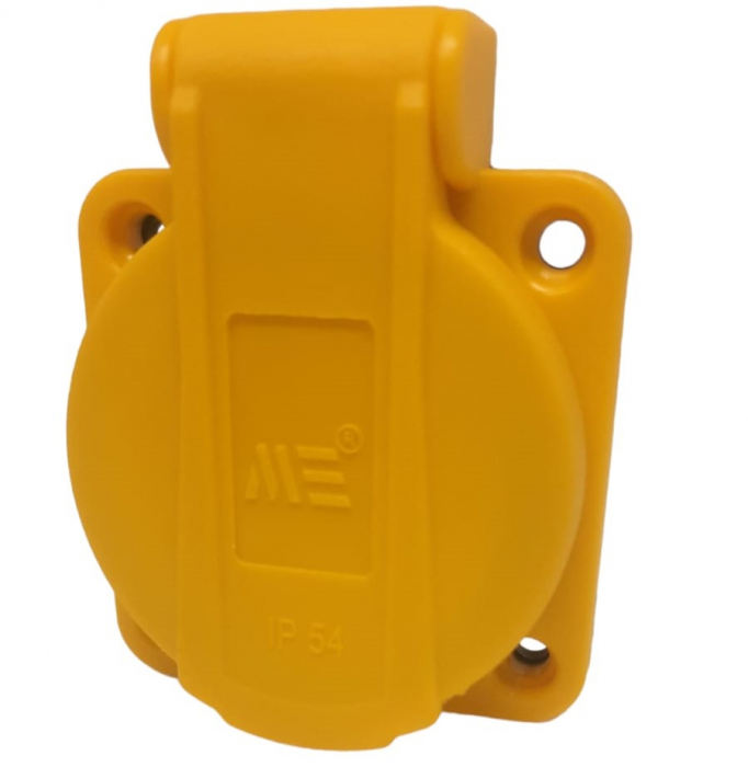 Priza schuko incastrabila galbena pentru tablouri electrice 16A IP54 [4]