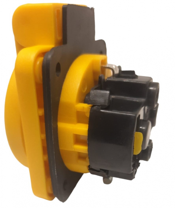 Priza schuko incastrabila galbena pentru tablouri electrice 16A IP54 [2]