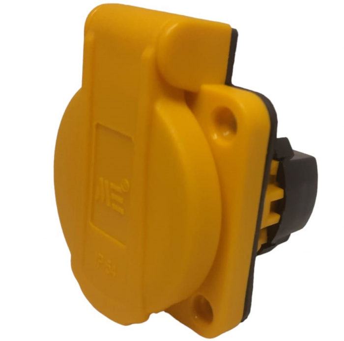Priza schuko incastrabila galbena pentru tablouri electrice 16A IP54 [1]