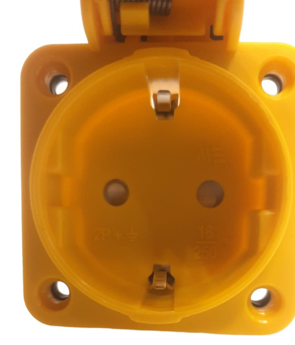 Priza schuko incastrabila galbena pentru tablouri electrice 16A IP54 [5]
