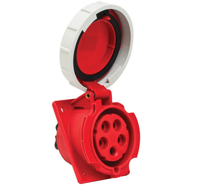 Priza trifazica 5 poli 32A 3P+N+E 6h incastrata oblica ST CEE 380V IP67 [1]