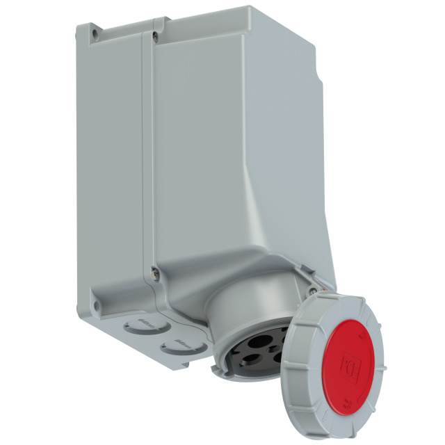 Priza trifazica aplicata 4 poli 125A 3P+E 6h CEE 380V IP67 [2]