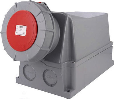 Priza trifazica aplicata 4 poli 125A 3P+E 6h CEE 380V IP67 [4]