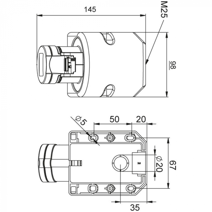 Priza trifazica aplicata 4 poli 16A 3P+E 6h CEE 380V IP44 [2]