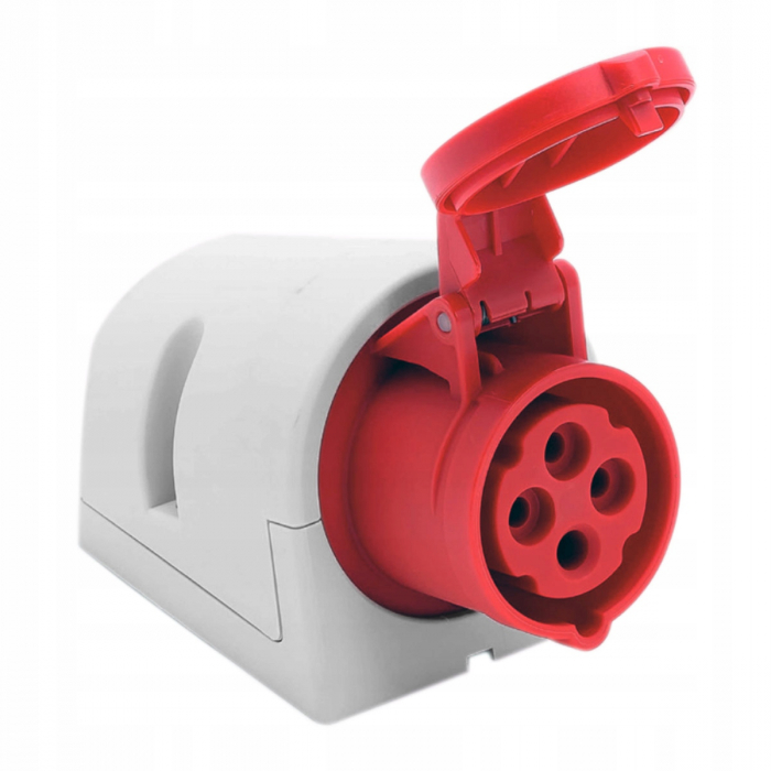 Priza trifazica aplicata 4 poli 16A 3P+E 6h CEE 380V IP44 [4]