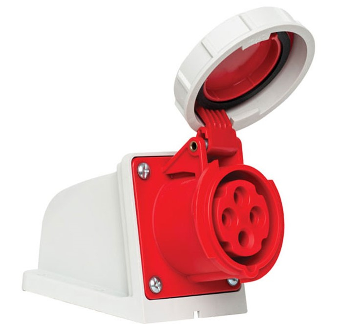 Priza trifazica aplicata 4 poli 16A 3P+E 6h CEE 380V IP67 [1]