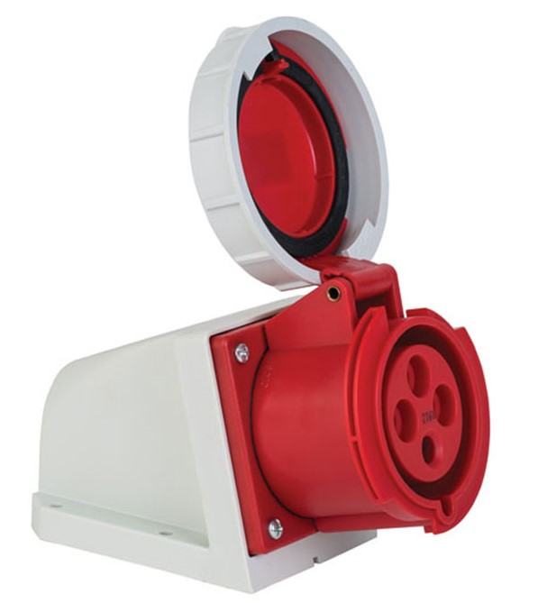 Priza trifazica aplicata 4 poli 32A 3P+E 6h CEE 380V IP67 [1]