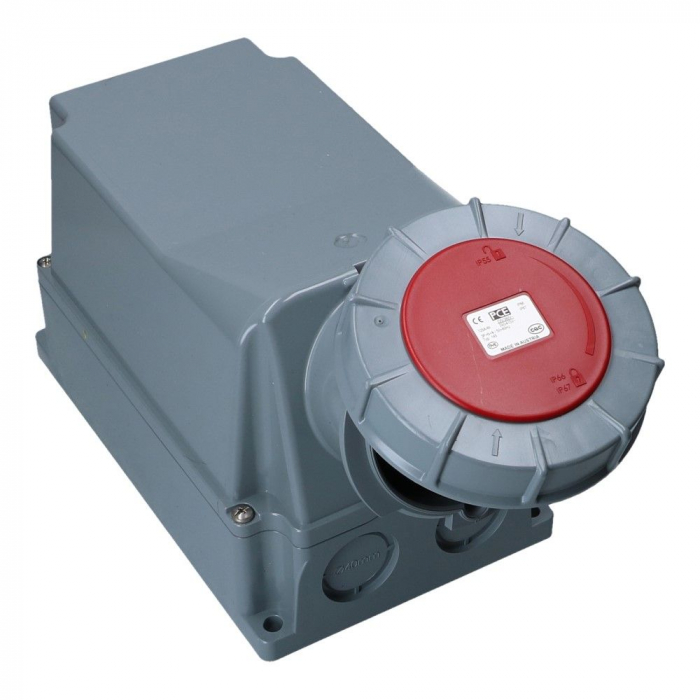 Priza trifazica aplicata 5 poli 125A 3P+N+E 6h CEE 380V IP67 [4]