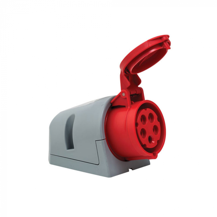 Priza trifazica aplicata 5 poli 16A 3P+N+E 6h CEE 380V IP44 [1]