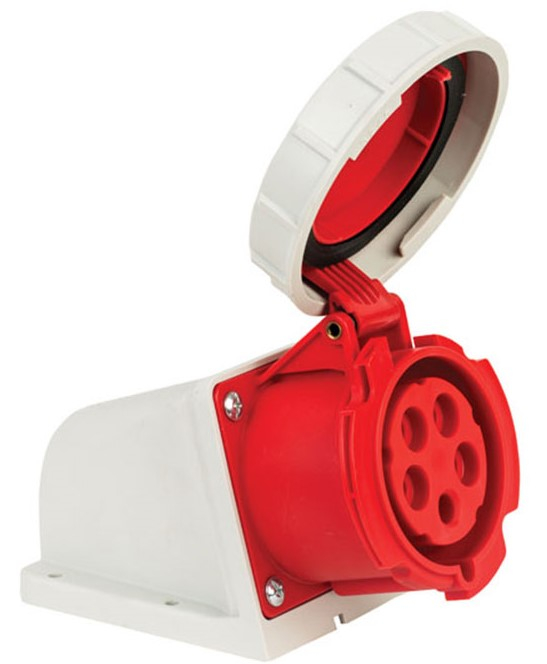 Priza trifazica aplicata 5 poli 32A 3P+N+E 6h CEE 380V IP67 [1]