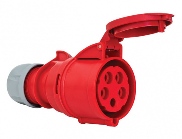 Priza trifazica mobila pe cablu 5 poli 32A 3P+N+E 6h CEE 380V IP44 [1]