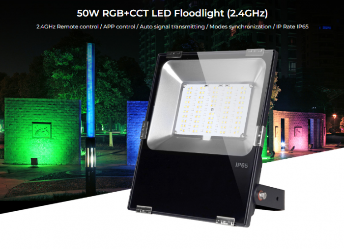 Reflector LED Mi-Light MiBoxer 50W negru reglabil DIM+RGB+CCT IP65 FUTT02 2.4GHz 16 milioane de culori, ajustare intensitate lumina si temperatura de culoare, saturatie culoare si control de la 30m [7]