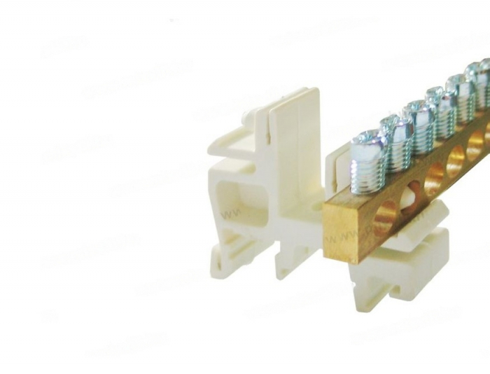 Set 10 bucati suport din plastic pentru bara conexiune impamantare cu prindere pe sina DIN [1]