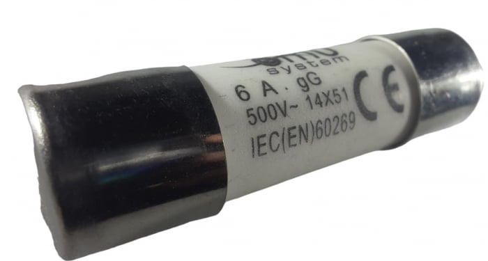 Set 10 sigurante 14x51 6A fuzibile cilindrice ceramica 500V AC gLgG [2]