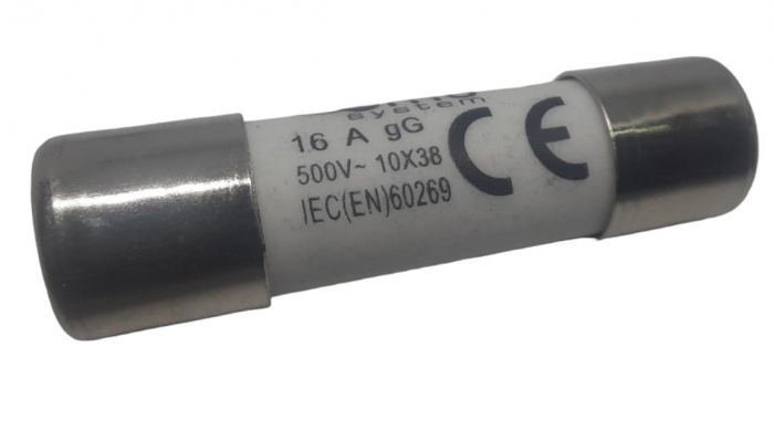 Set 10 sigurante 10x38 16A fuzibile cilindrice ceramica  500V AC gG [3]