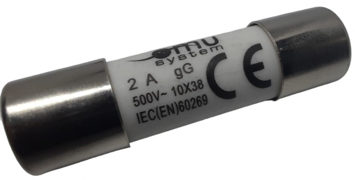 Set 10 sigurante 10x38 2A fuzibile cilindrice ceramica  500V AC gG [2]