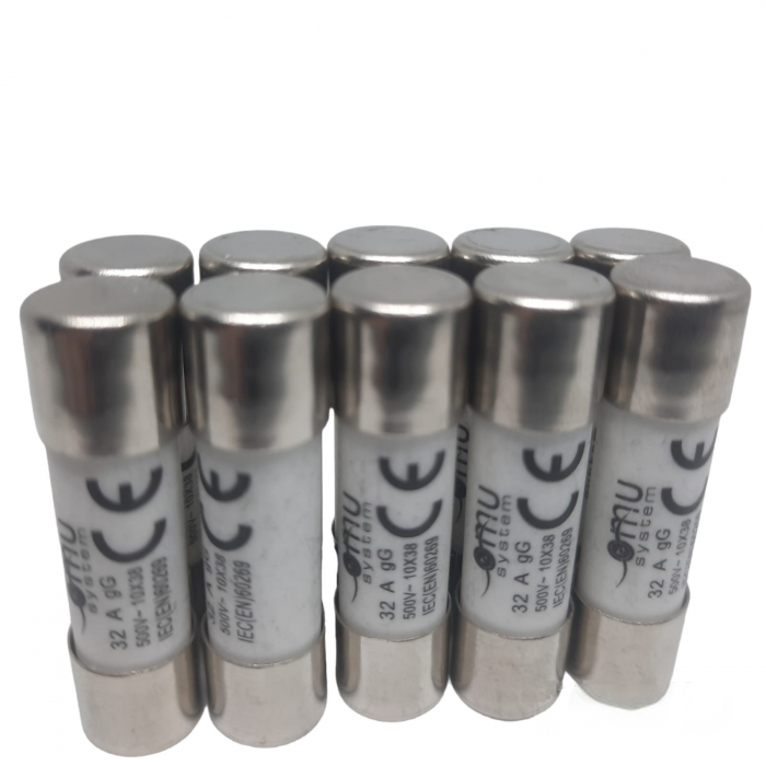 Set 10 sigurante 10x38 32A fuzibile cilindrice ceramica 500V AC gG [1]