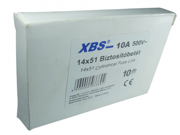 Set 10 sigurante 14x51 10A fuzibile cilindrice ceramica 500V AC gG [5]