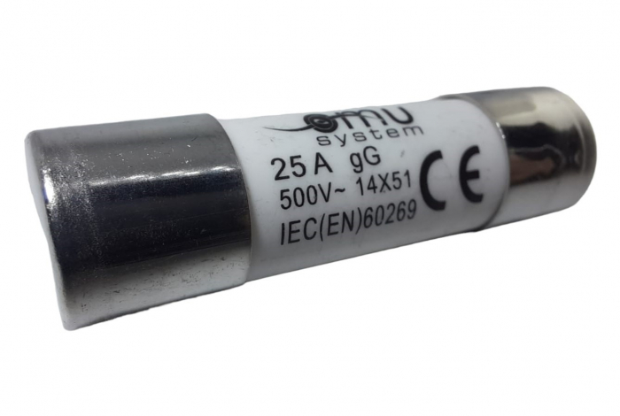 Set 10 sigurante fuzibile cilindrice ceramica 14x51 25A 500V AC gG [2]