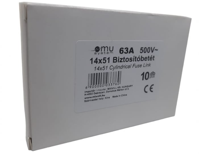 Set 10 sigurante fuzibile cilindrice ceramica 14x51 63A 500V AC gG [3]