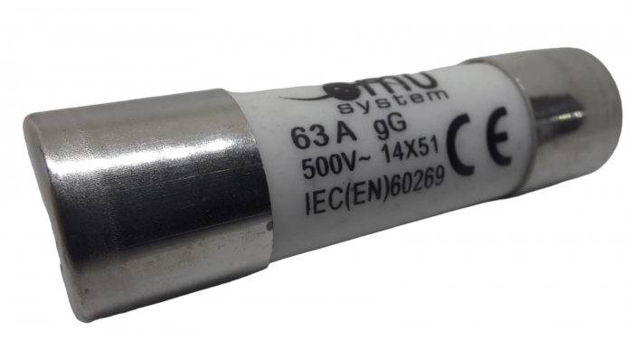 Set 10 sigurante fuzibile cilindrice ceramica 14x51 63A 500V AC gG [2]