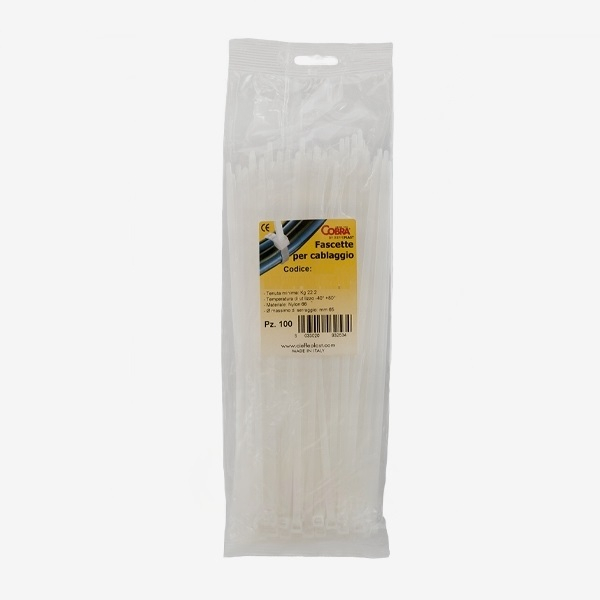 Set 100 buc colier cablu 1000x12.6mm fasete, cose, soricei, bride din plastic alb rezistenta 114kg Cobra 9590 [1]