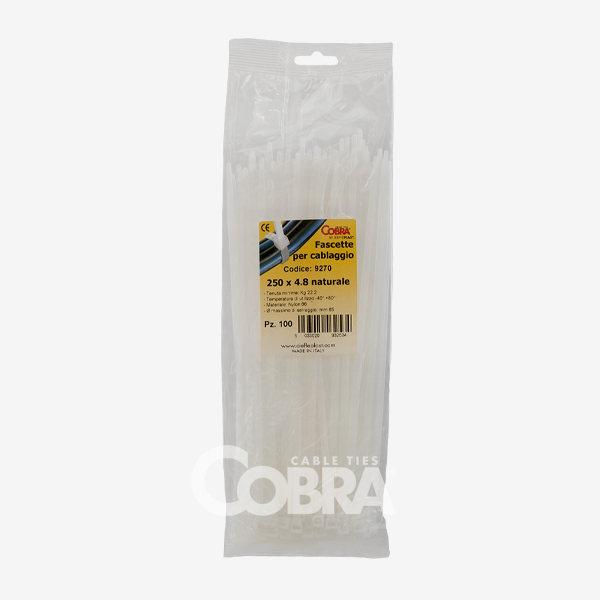 Set 100 buc colier cablu 140x2.5mm din plastic alb Cobra 9070 [3]